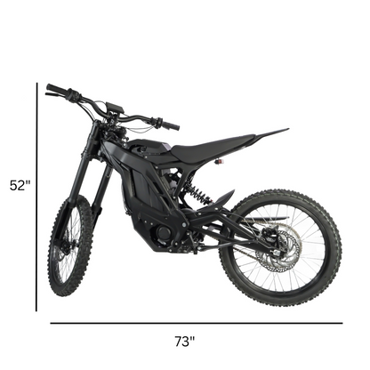 E Ride Pro SS 19" - Long Range Electric Dirt EBike 72V 12KW 60MPH Dimensions
