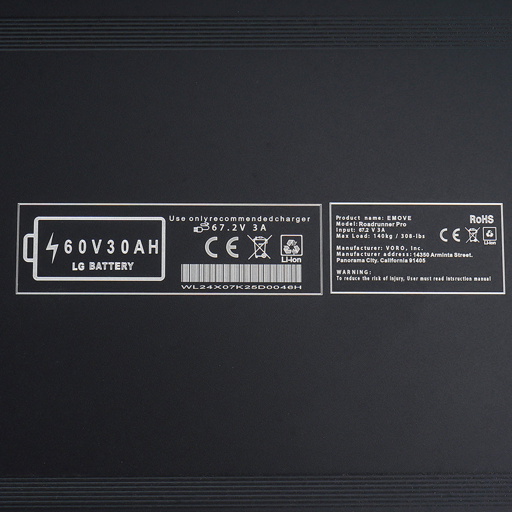 60V 30Ah Battery for EMOVE Roadrunner Pro