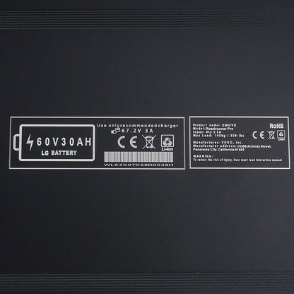 60V 30Ah Battery for EMOVE Roadrunner Pro